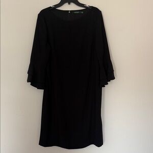 Lauren Ralph Lauren 3/4 ruffle sleeve shift dress